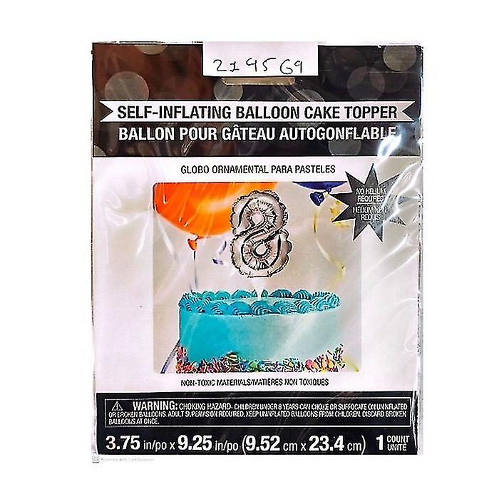 Number 8 Self-Inflating Balloon Cake Topper