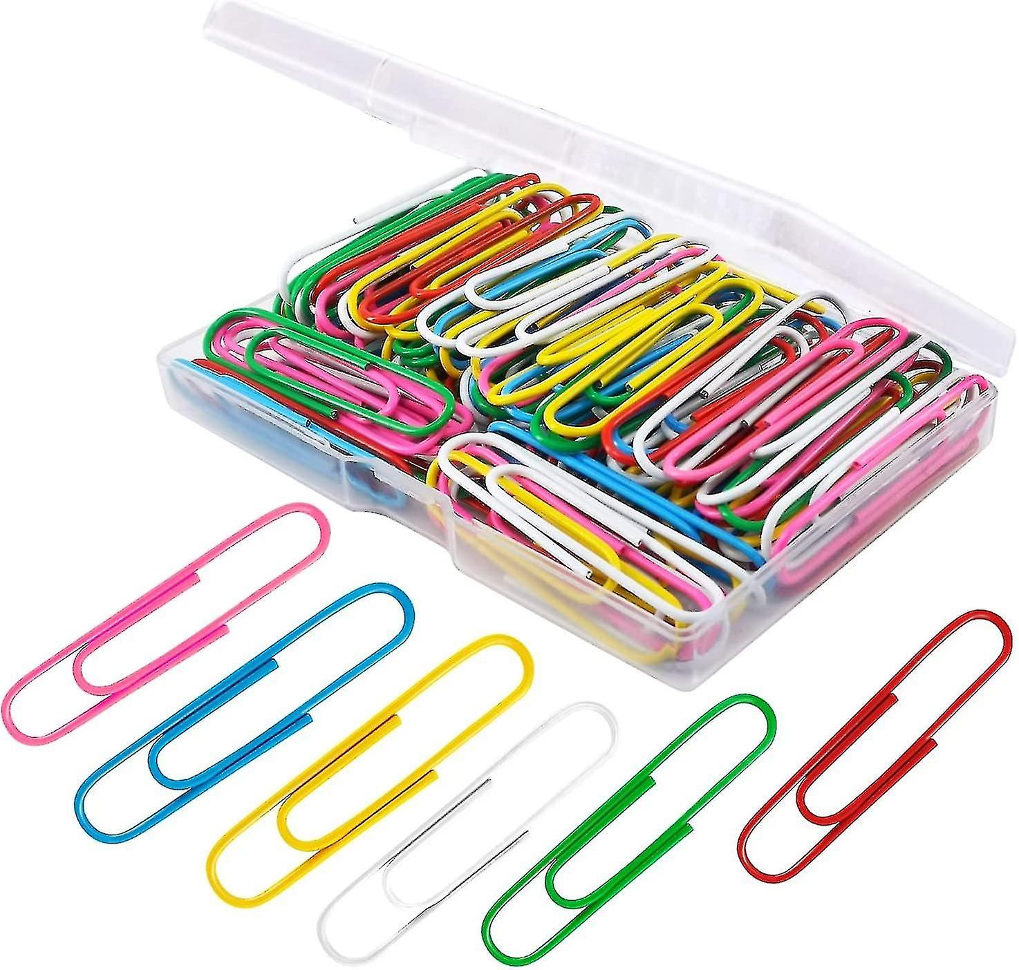 100 Assorted Color Coated Jumbo Paper Clips
