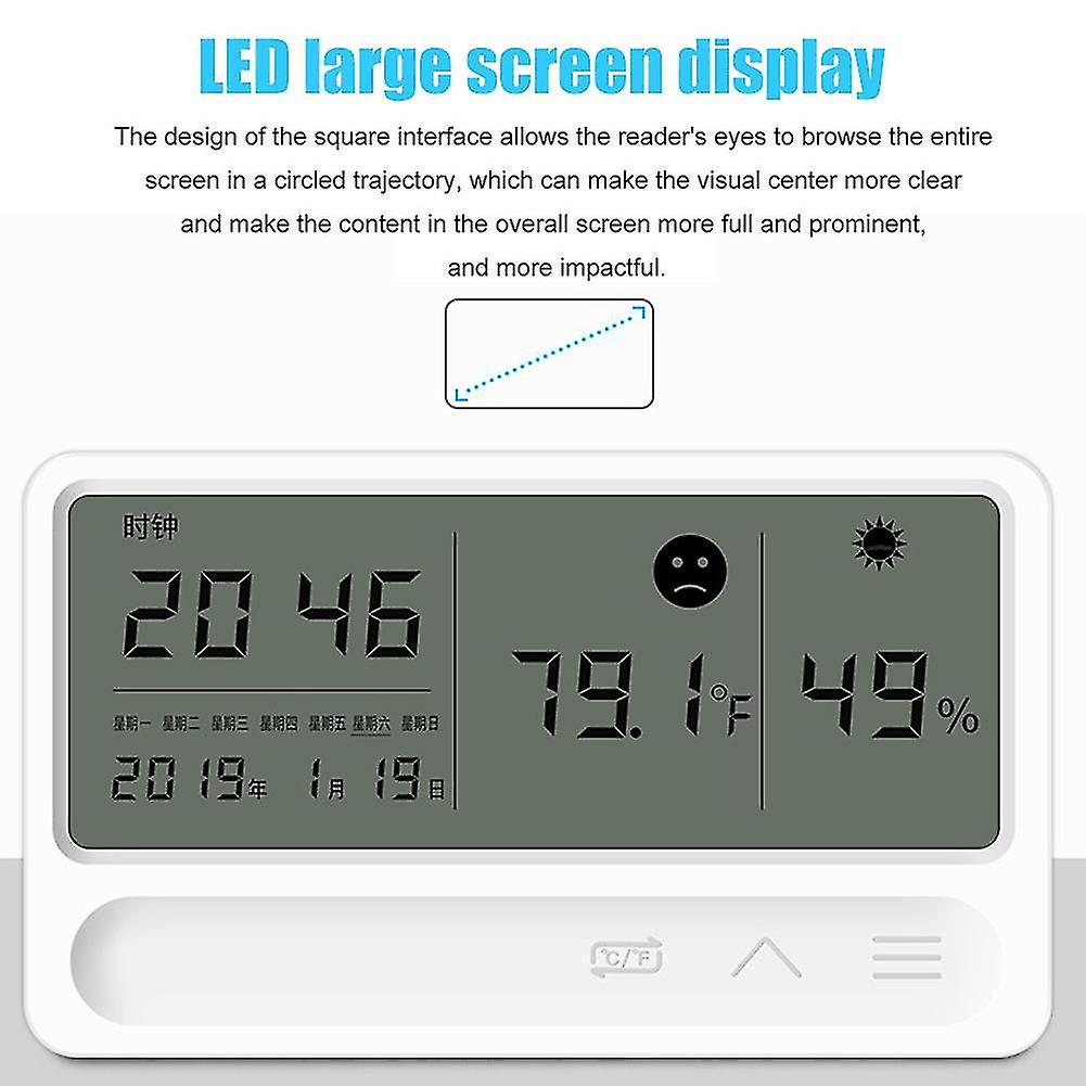Multifunction Thermometer Hygrometer Lcd Electronic Temperature Humidity Monitor Lcd Time Desktop Table Clocks