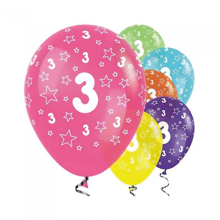 Amscan Latex 3rd Birthday Balloons (Pack of 6)