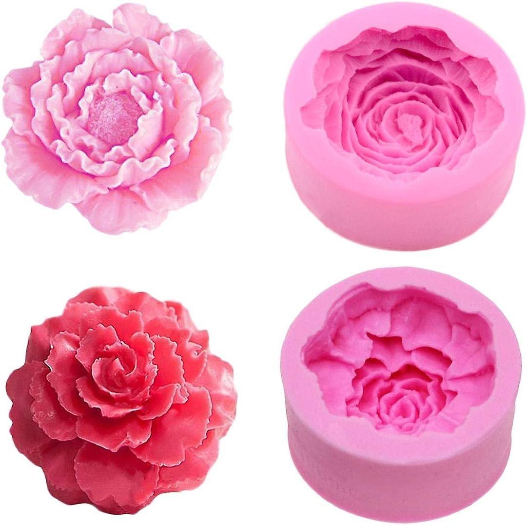 2 Pack 3D Silicone Carnation Peony Mold