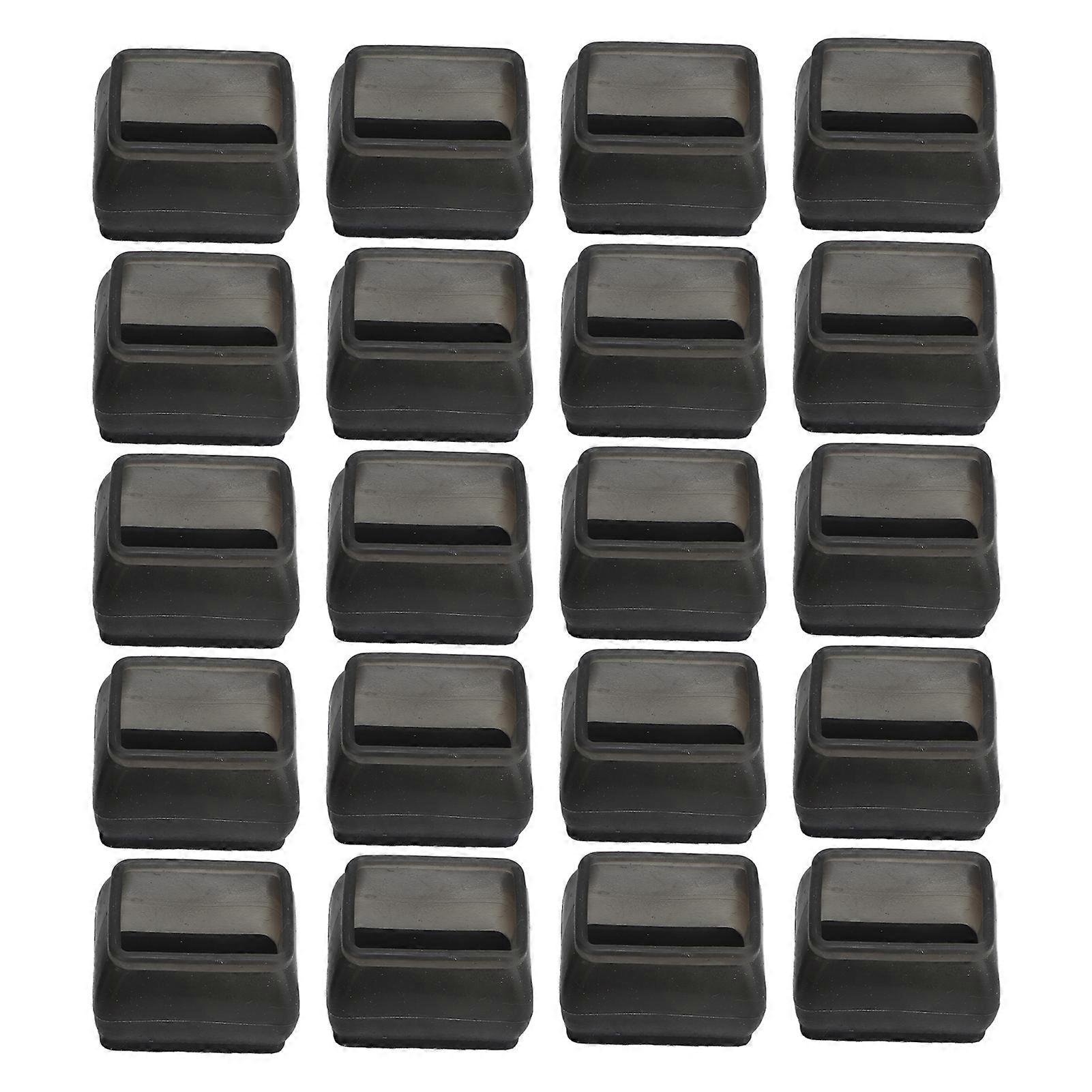 20 Pcs Chair Leg Floor Protector Rectangular Transparent Black Felt Mat Scratch Proof Reduce Noise Table Leg Cover S 