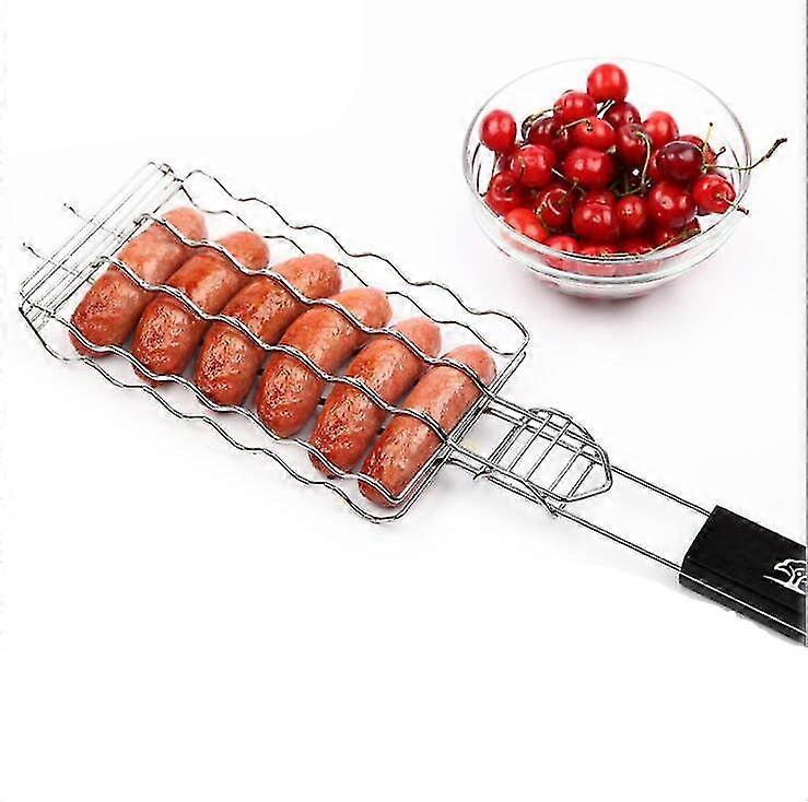 Wurst-Grillkorb, tragbarer Grillkorb, Wurst-Grillrost aus Metallgeflecht, Netz