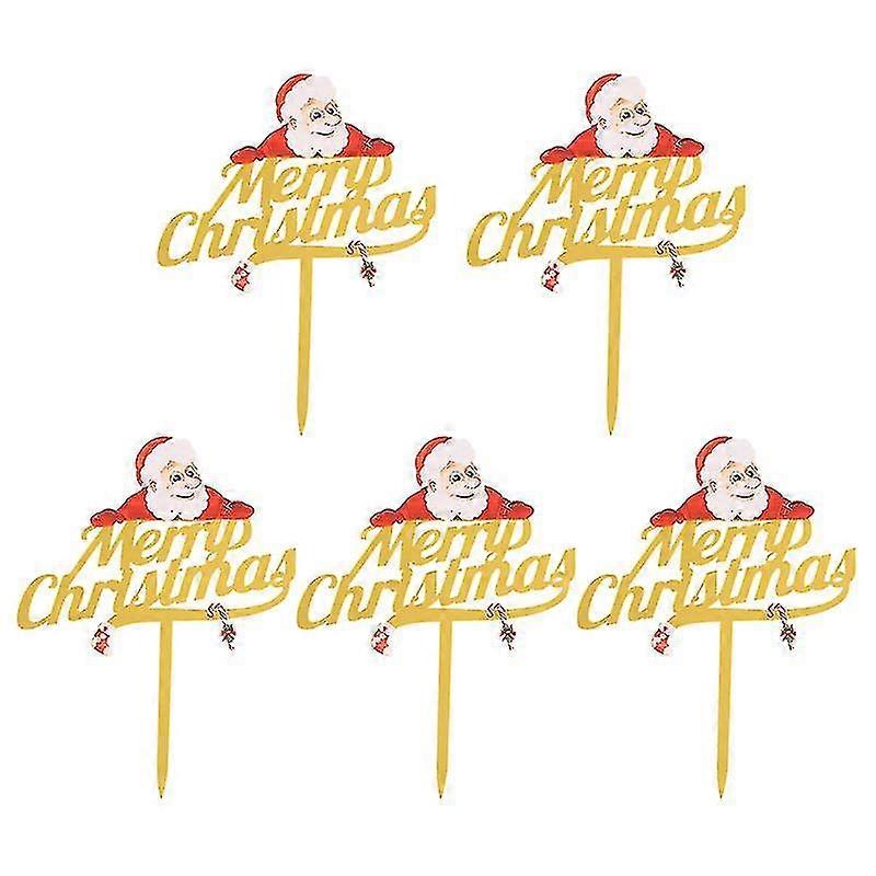 5pcs cake decorations, Christmas Party Cake Topper