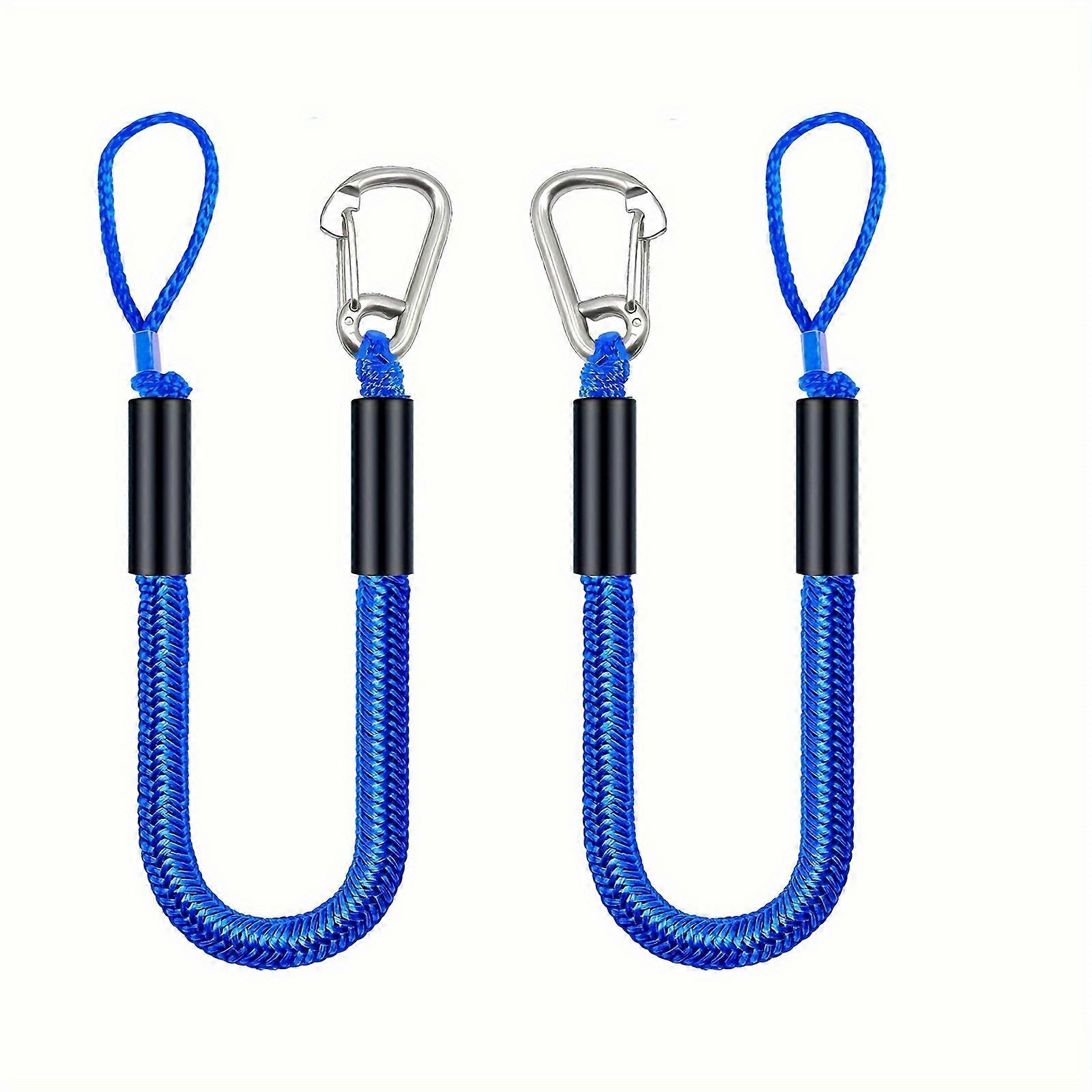 2 Pack Boat Bungee Dock Lines With Stainless Clip, Kayak Accessories, Shock Absorption Elastic Mooring Lines, For Watercraft, Kayak, SeaDoo, Pontoon,