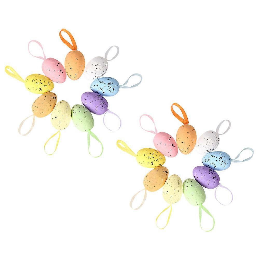 18pcs Hanging Easter Decors Wear-resistant Easter Ornaments Decorative Egg Ornaments