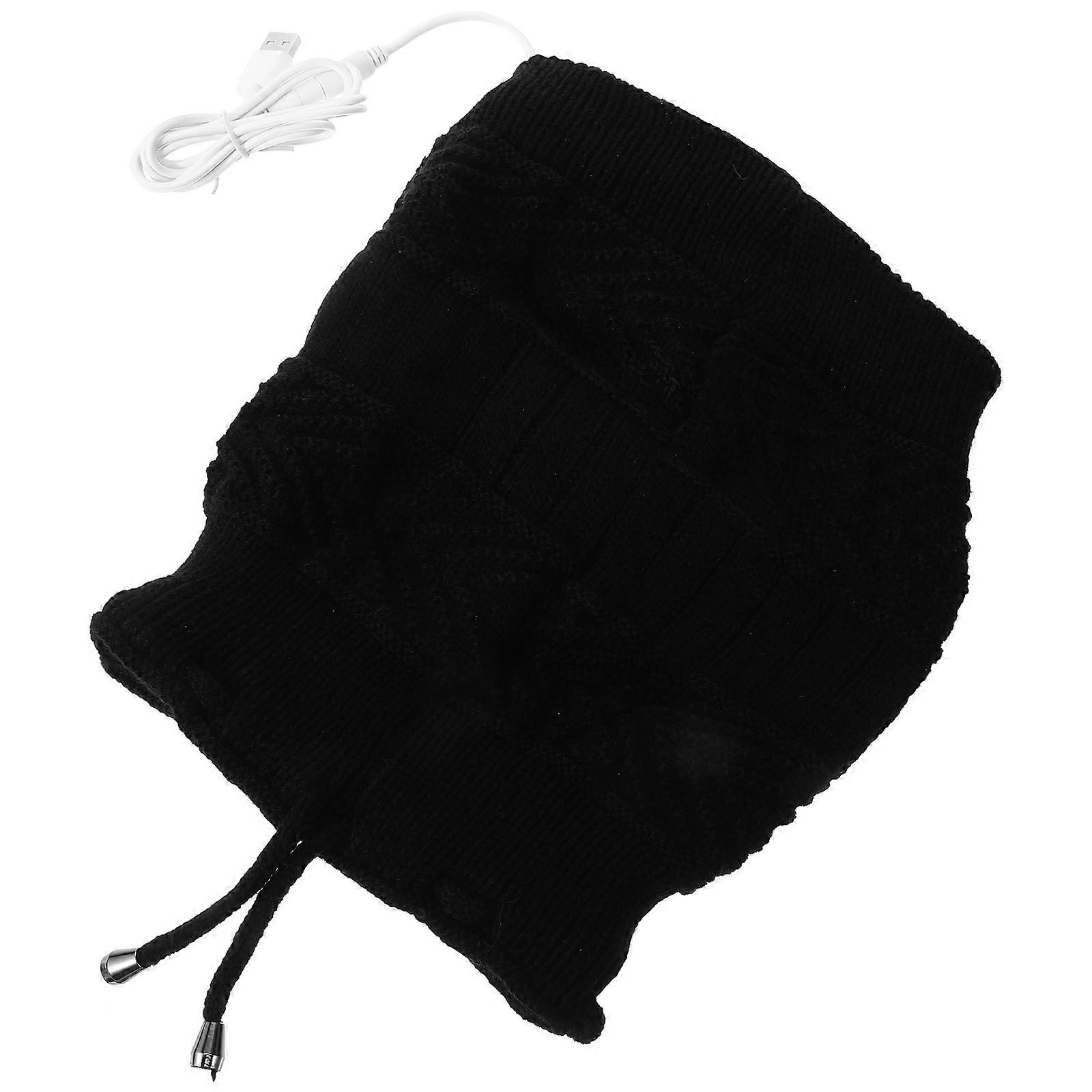 USB Heating Cap Outdoor Knitting Cap Winter Heating Hat Multi-use Cap Neck Wrap for Winter