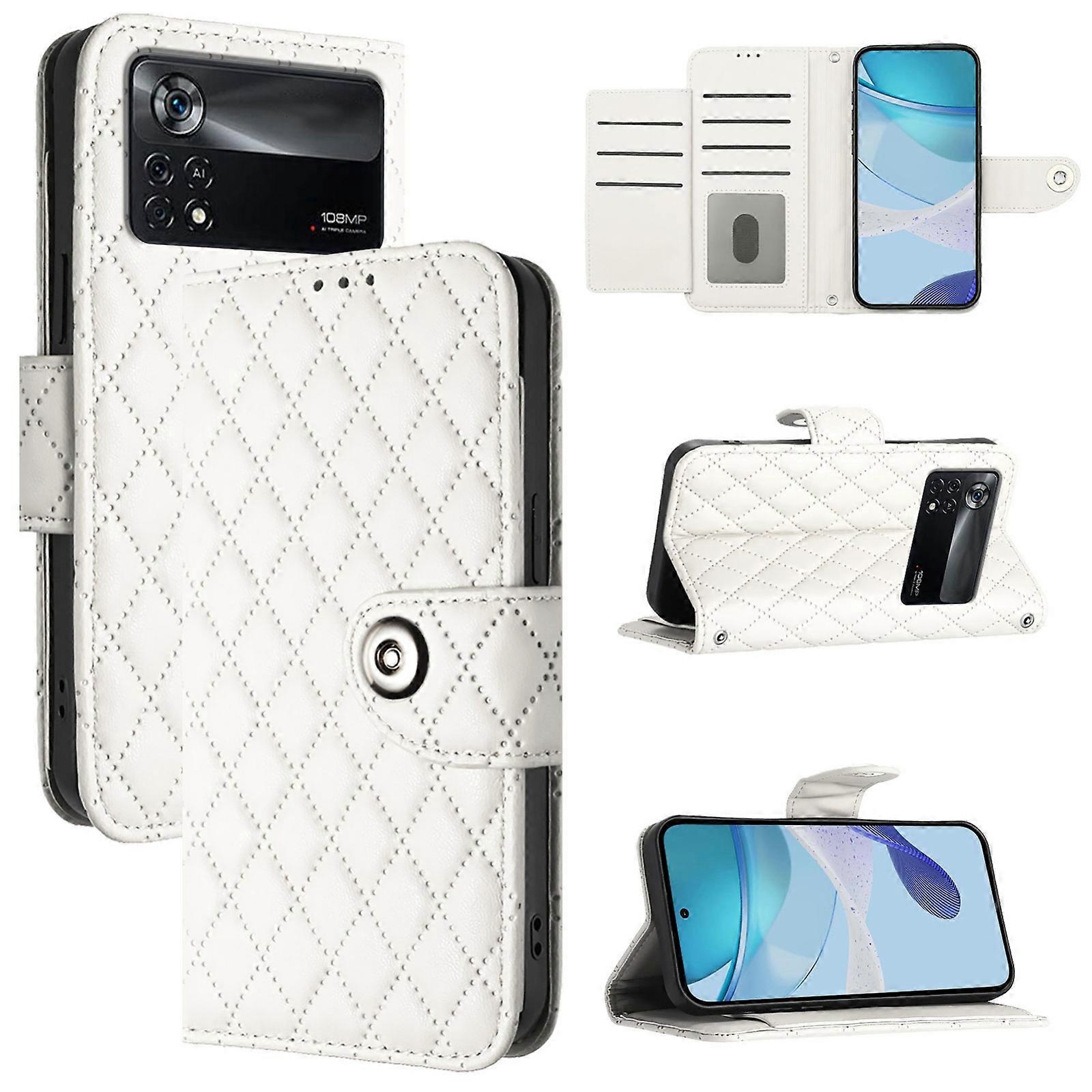 Rhombic Leather Case For Xiaomi Poco X4 Pro 5G