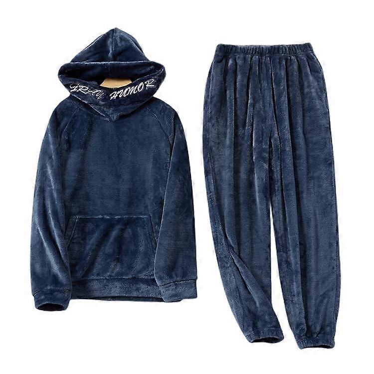 Mænd Tyk fleece termisk pyjamas vinter varmt sæt