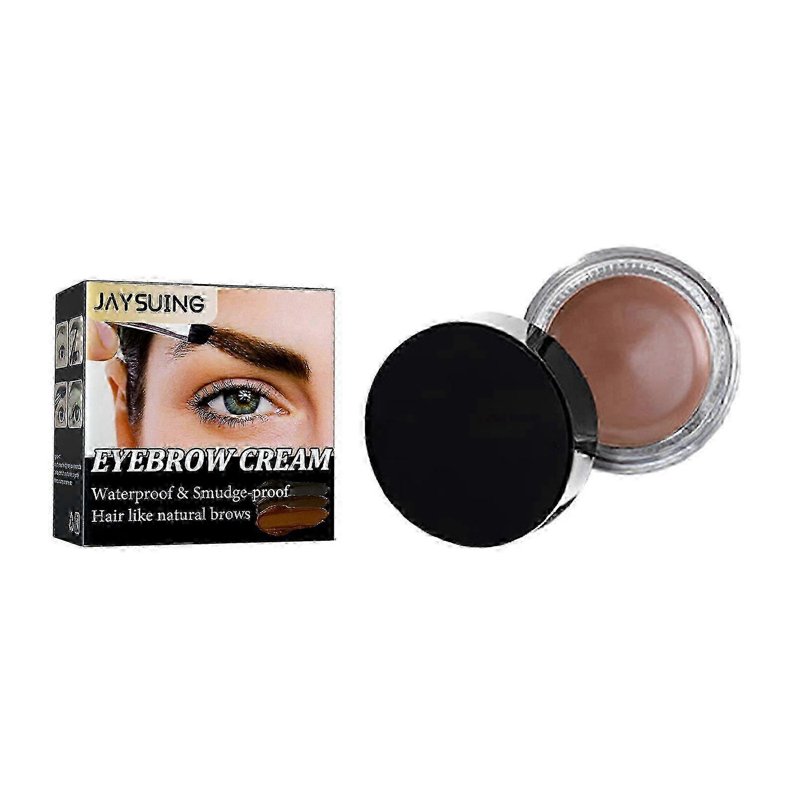 Jaysuing Brow Cream Not Smudge Non-décolorant Imperméable à l’eau à séchage rapide Lisse Créer une crème à sourcils naturelle naturelle tridimensionnelle sauvage - Brun clair 