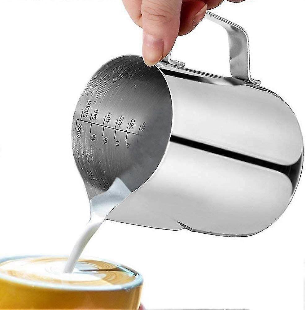 Milk Frothing Jug Espresso Steaming Pitcher Stainless Steel Coffee Foam Cup With Scale