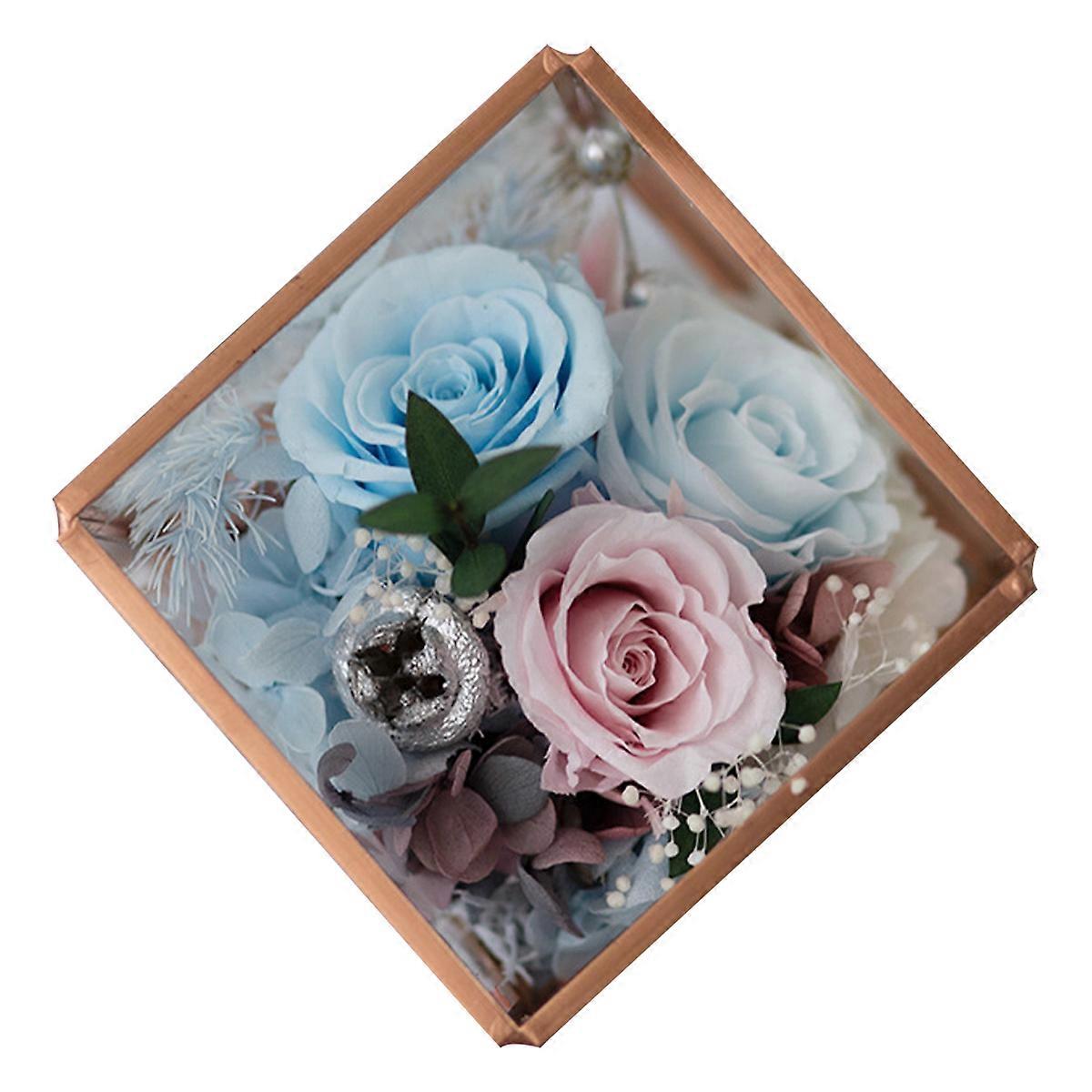 KXJ-Preserved Real Roses with Colorful Mood Light Wishing Bottle,Eternal RoseNever Withered Flowers