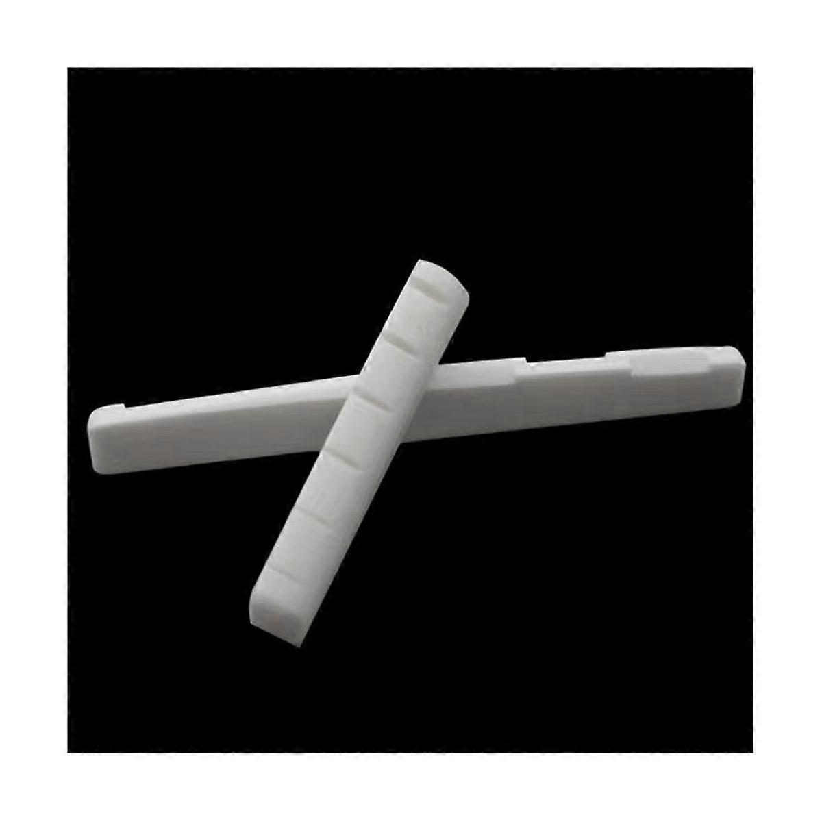 4 Pcs 6 String Acoustic Guitar Bone Bridge Saddle 72mm and Nut 43mm Bone Nut Top Folk Pillow Folk B