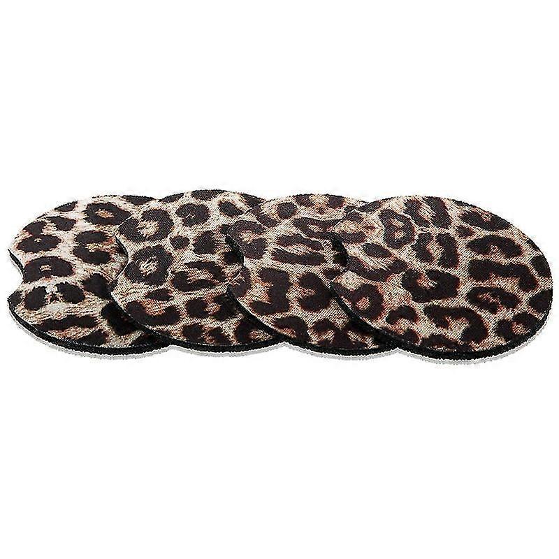 4pcs 2.56in Leopard Car Coasters For Drinks Car Cup Pad Mat