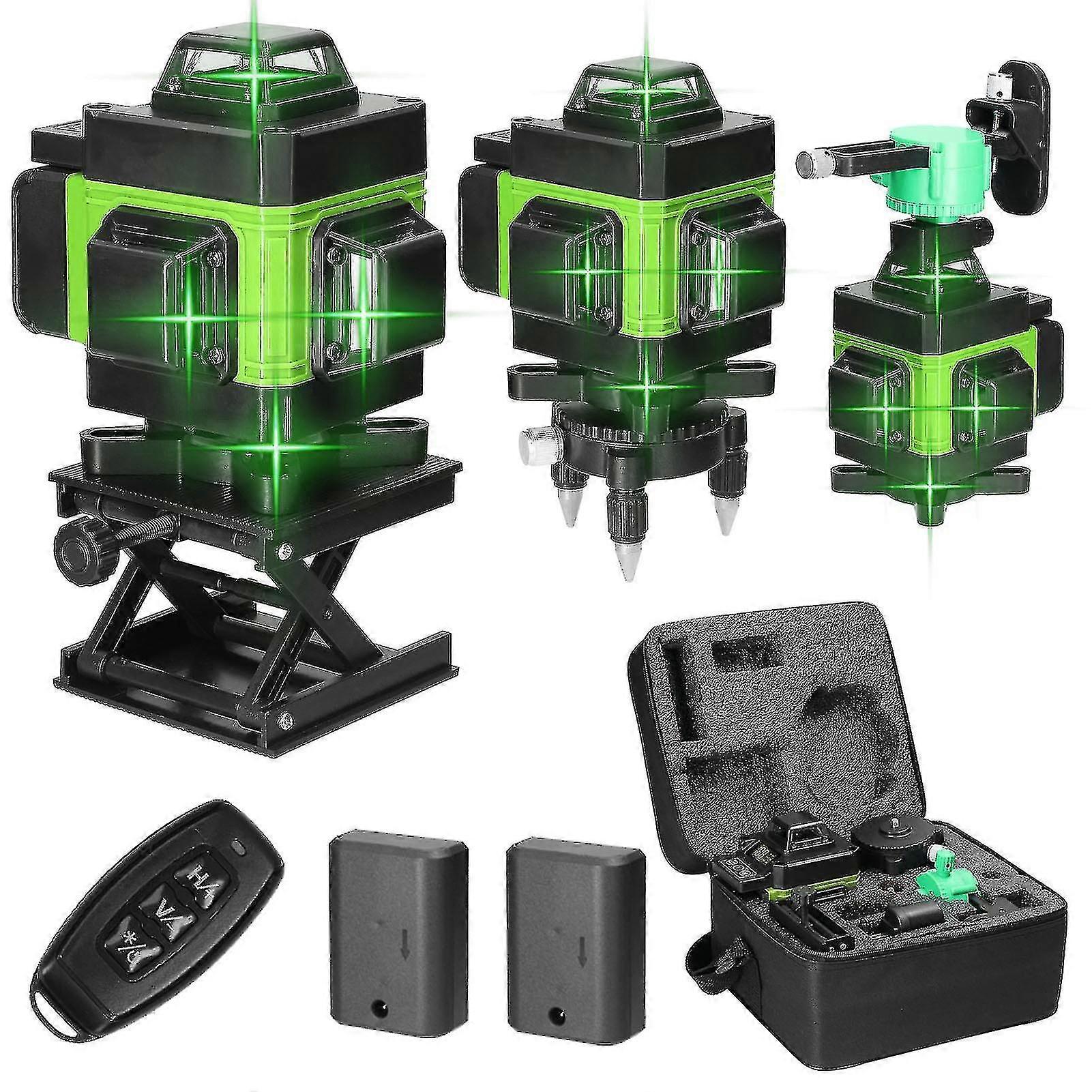 Multifunctional 4d 16 Lines Laser Level 3 Self-leveling Machine Usb Rechargeable Lithium Battery Leveling Tool With Vertical Horizontal Tilt Lines