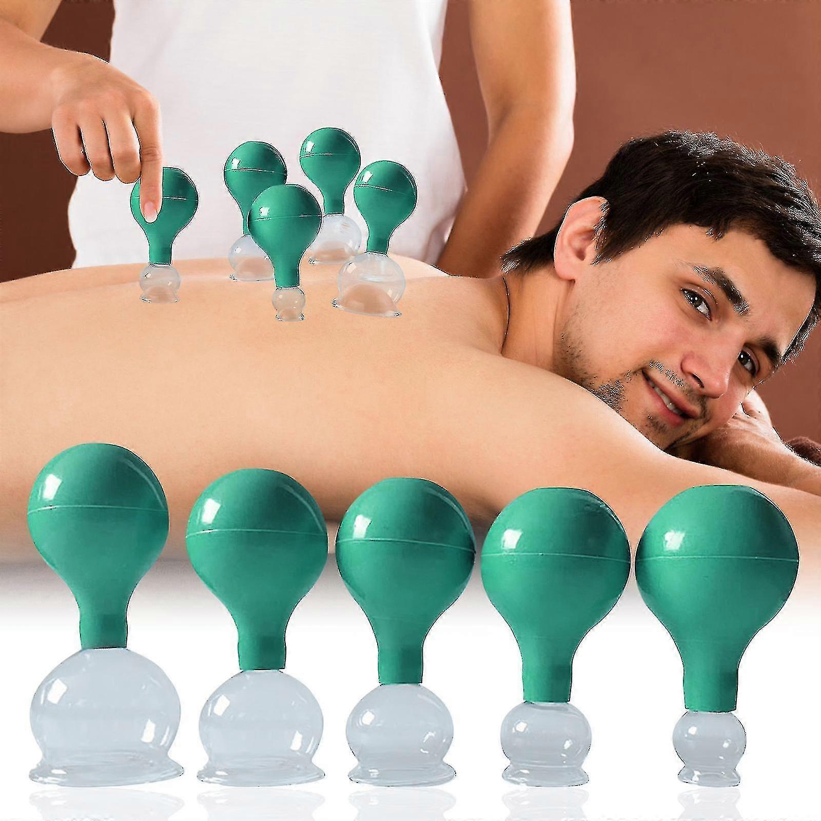 Cupping Glasses Made Of Real Glass [set Of 5] - Effective Cupping Glasses With Suction Ball & Fascia Scraper - Cupping With Strong Suction Power