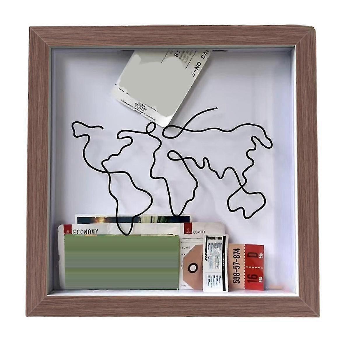 Adventure Archive Box, Travel Shadow Box, Ticket Shadow Box med spor, Memory Boxes For Keepsakes-b