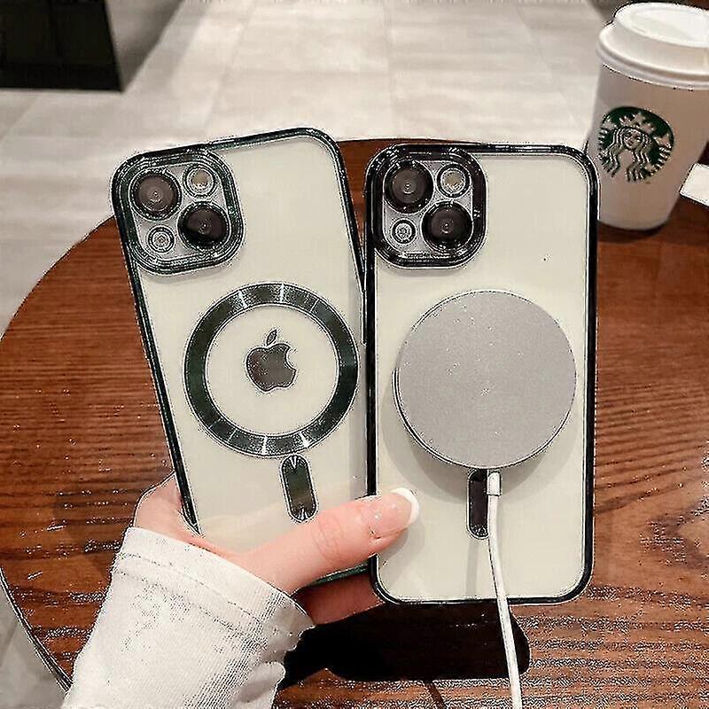 Compatible Luxury Clear Case Compatible With Iphone 14 Max 13 12 Camera Lens Cover Silicon Magnetic