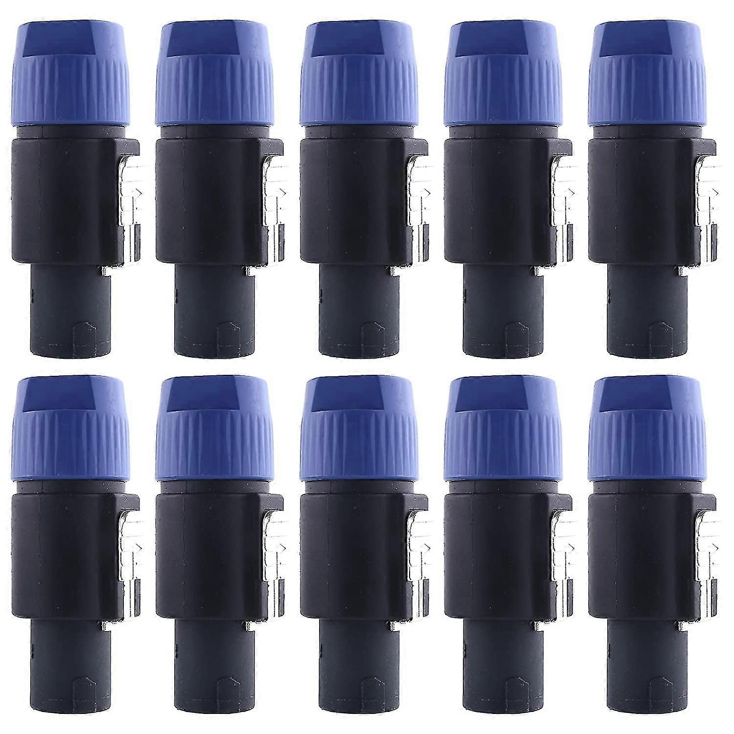 10 Pieces Nl4fc Speaker Cables Head Speakon 4-pin Speaker Plugs With Twist Lock Waterproof For Cabl