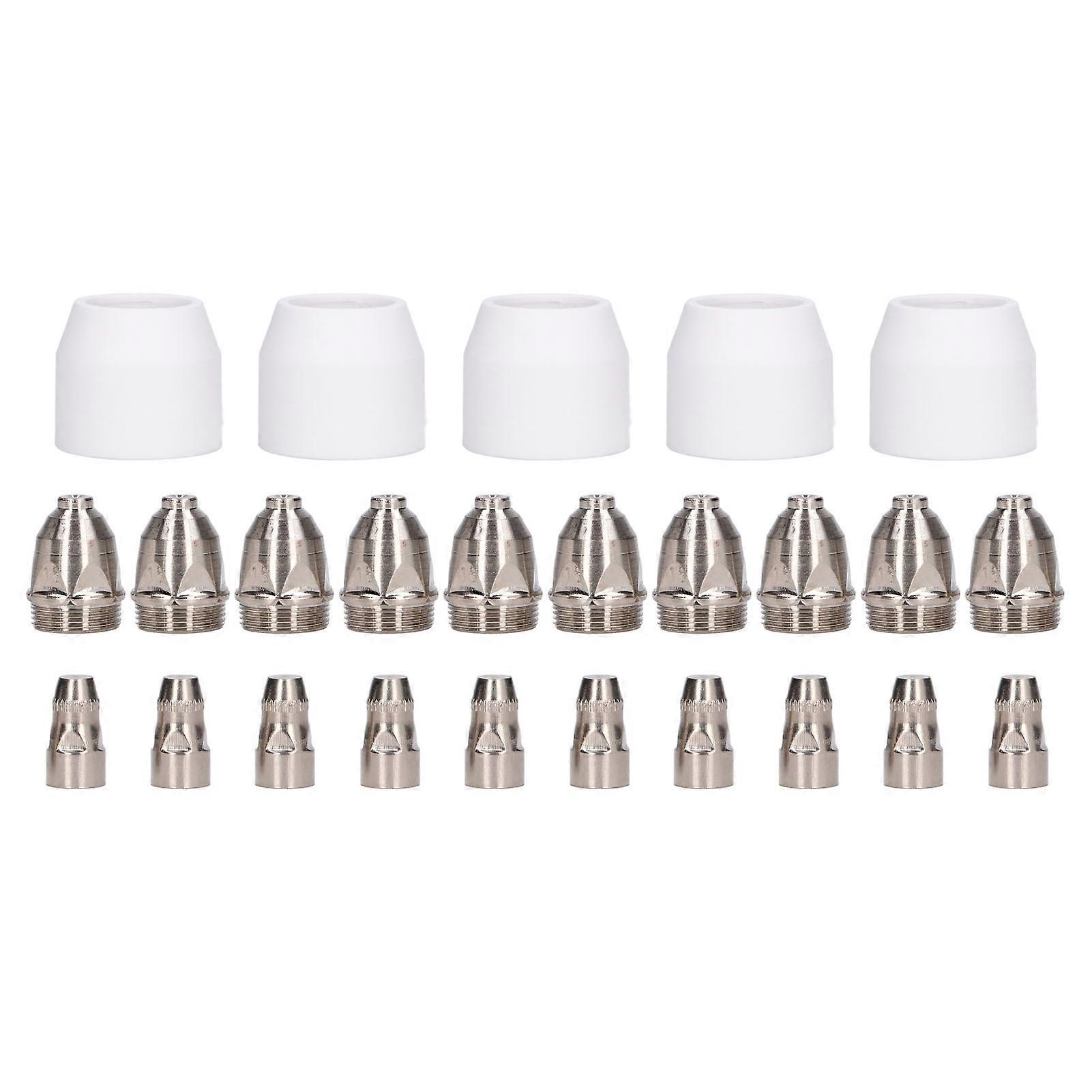 25Pcs Plasma Cutting Torch Consumables Electrode Tip Nozzle Ceramic Shield Cup for P80 Cutter
