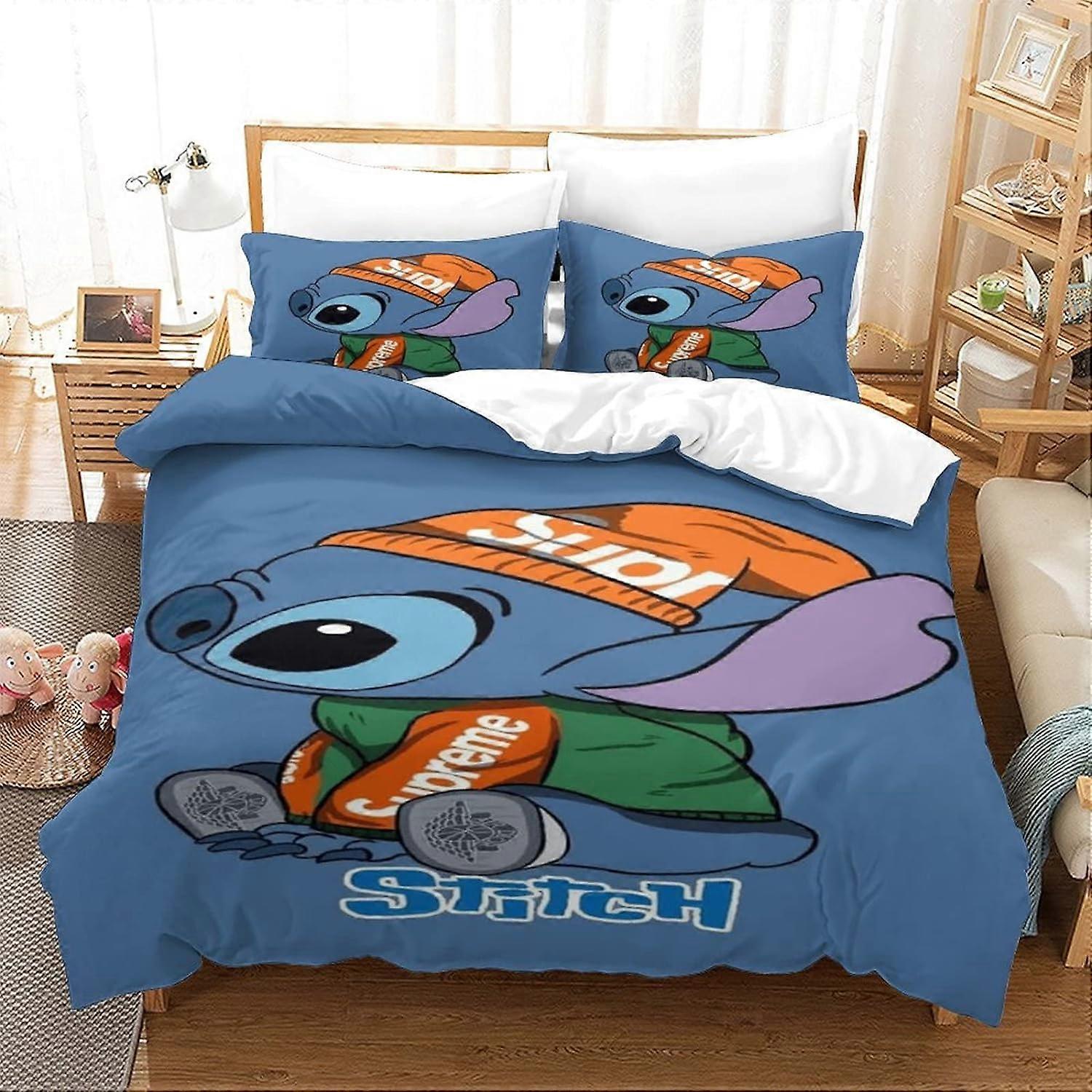 Stitch Duvet Cover Set for Kids Teens, Bedroom, D Lilo & Stitch Bedding, Themed Bedspread, Bedding Set with Firmness
