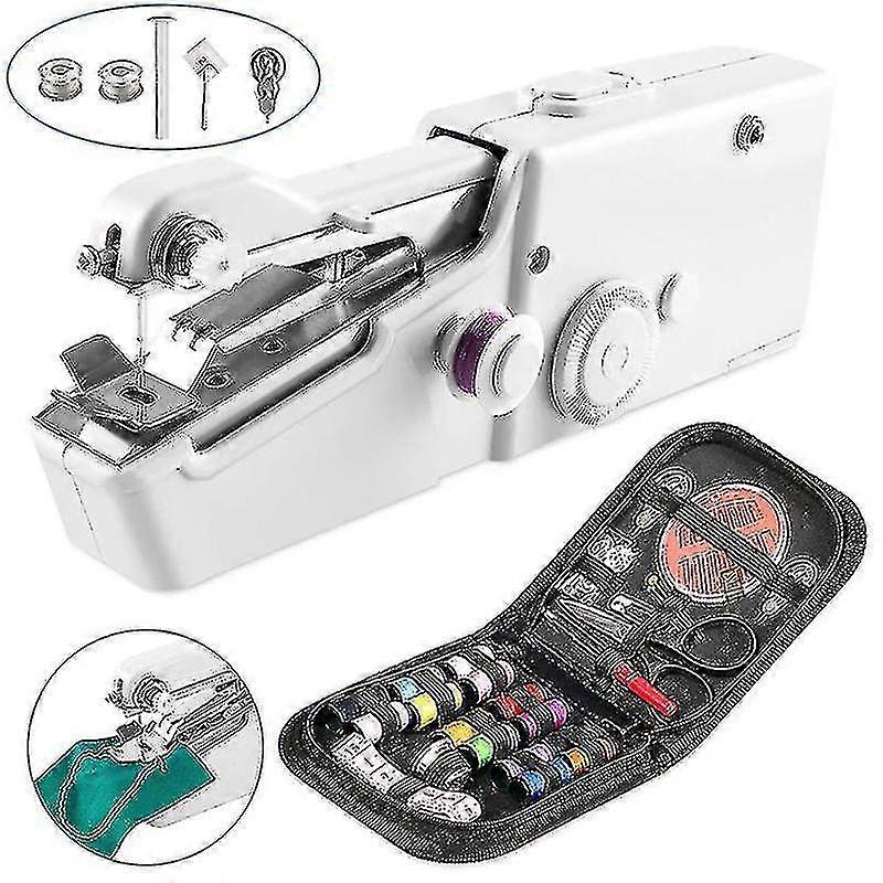 Multifunctional Mini Electric Sewing Machine Handheld Portable Sewing Machine-colour:black