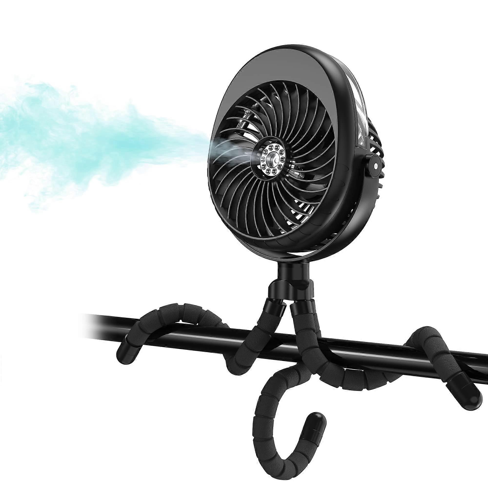Misting Stroller Fan, Clip On Fan for Baby Portable Fan Rechargeable Handheld Personal USB Misting Fan