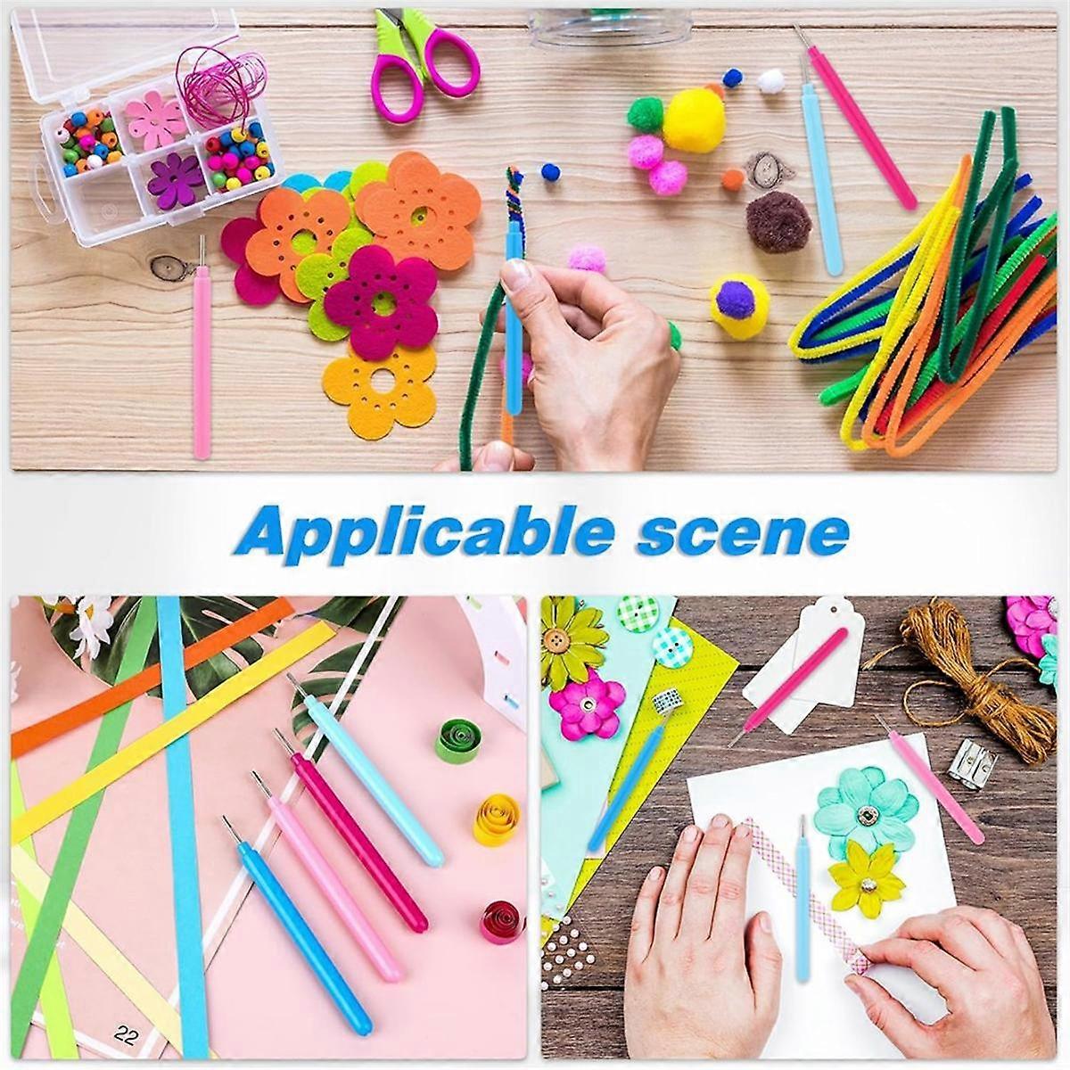 Color Paper Needle 12 Pieces Paper Quilling Tools Slotted Kit Rolling Curling Quilling ...