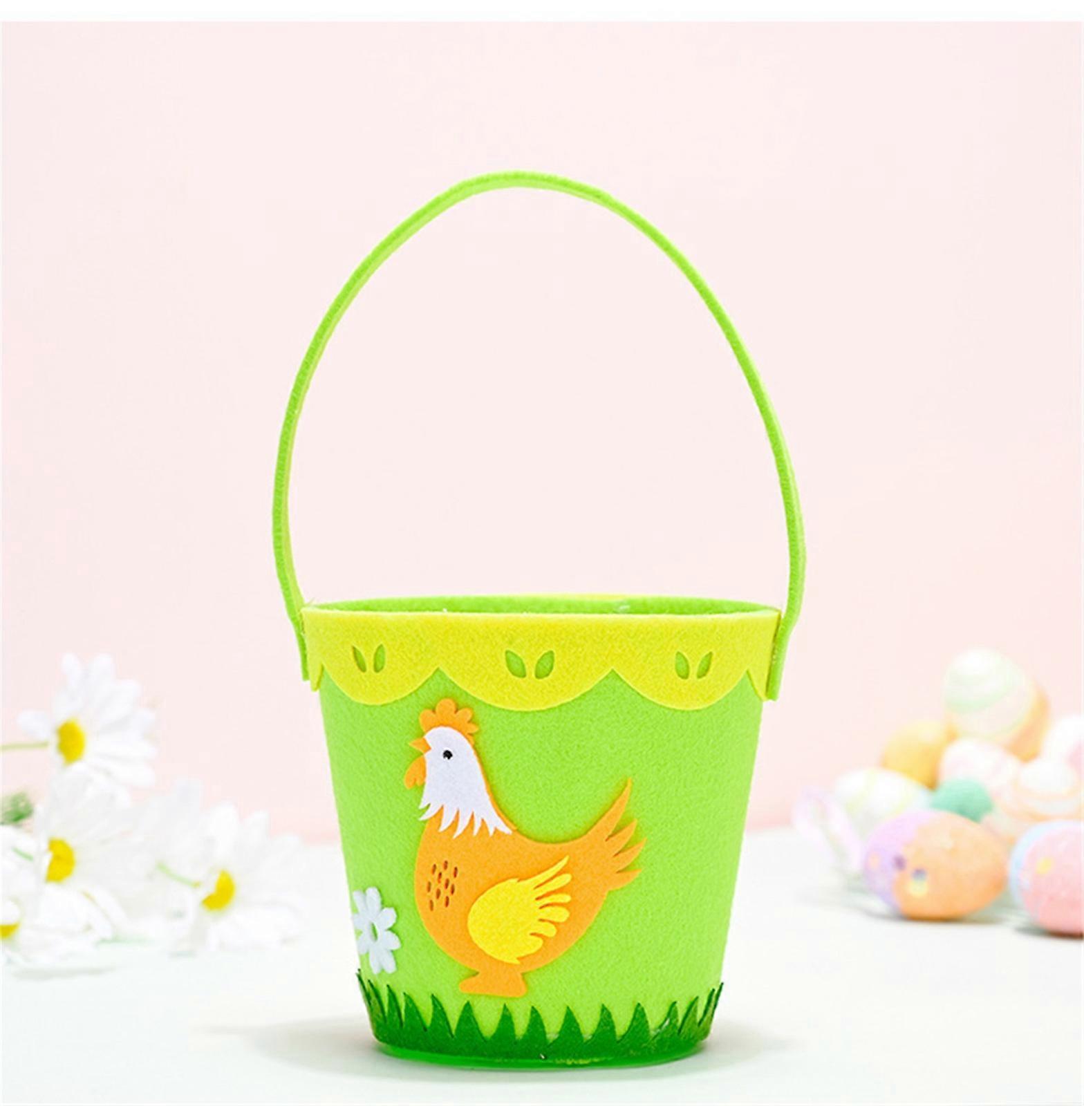 Easter Decorations Easter Round Portable Non-woven Bucket Easter Decorations 240432