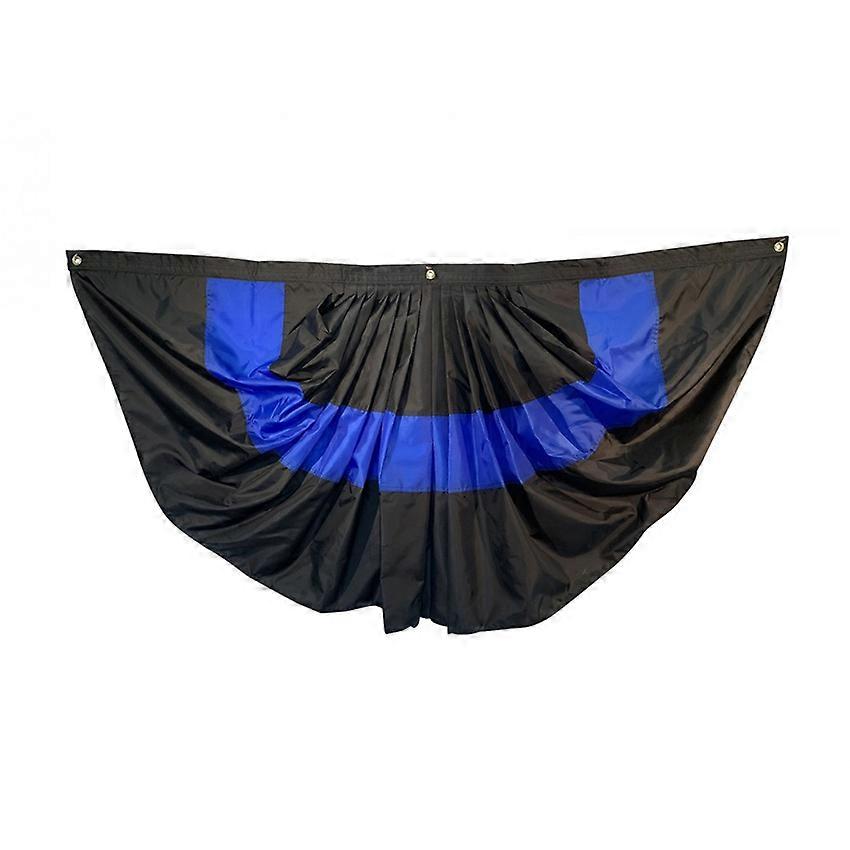 PLEATED FAN POLICE THIN BLUE LINE Patriotic Bunting Brass Grommets Outdoor Decoration Gift Double Stitched Wholesales