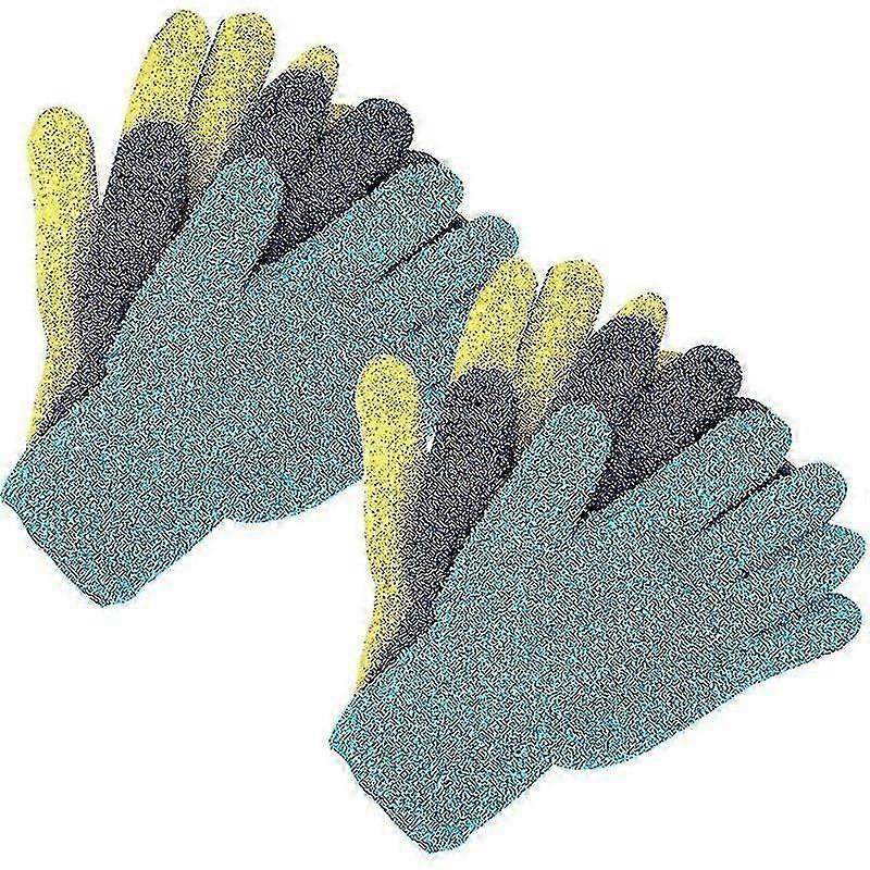 6 Pcs Ultra Soft Microfiber Wash Mitt Reusable Dusting Gloves Wet or Dry Use for Truck Cleaning