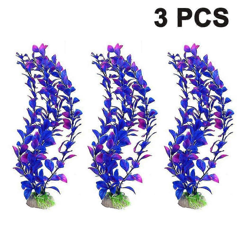 3 Pack Large Aquarium Plants Artificial Plastic Fish Tank Plants