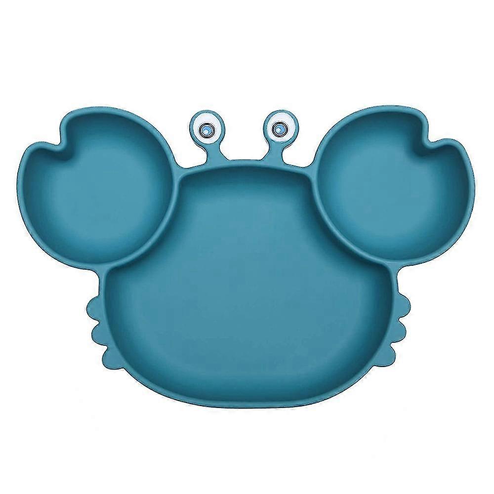 Silicone Plates With Suction Cups - Baby Tableware With Separate Compartments,blue