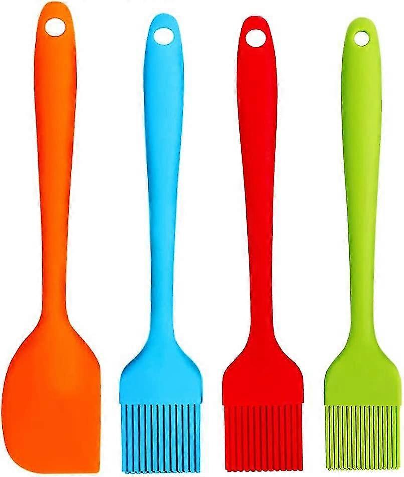 Silicone Pastry Brushes & Spatulas Set. Basting Bbq Sauce. Solid Core