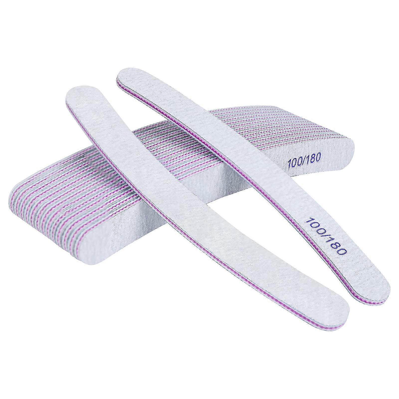15PCS Nail Files, 100/180 grit Double-Sided Emery Board Manicure Tools for Home and Salon Use