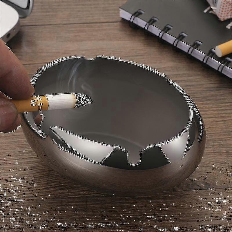 Windproof Stainless Steel Ashtray Thickened And Resistant To Falling