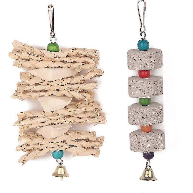 Safe non-toxic bird toys parrot set molar calcium supplement nibbling string bird supplies