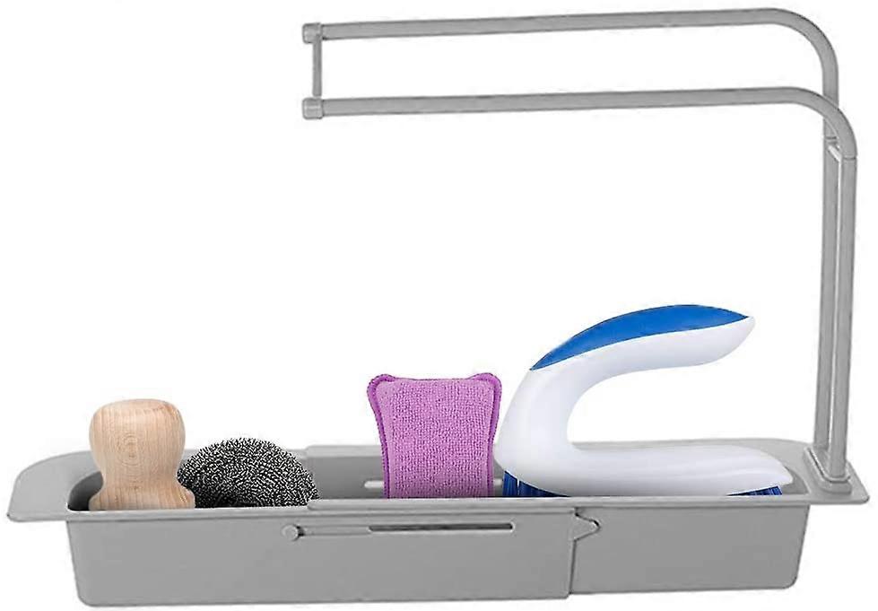Supporto per rack telescopico per lavello 2 in 1 regolabile, cestello per lavello espandibile