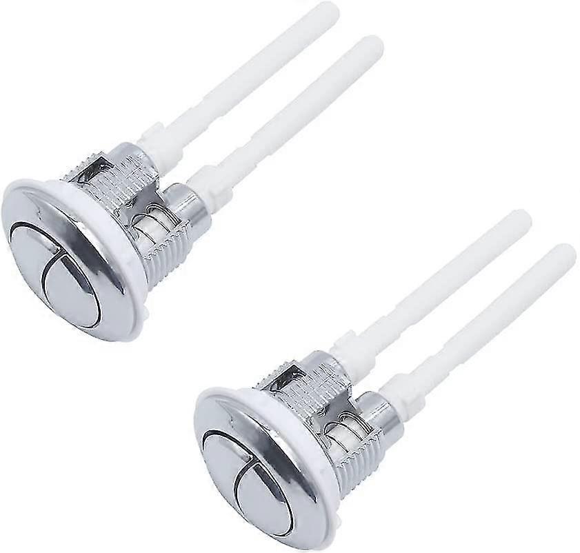 2 Pcs Toilet Tank Button 38mm Dual Flush Toilet Flushing Push Buttons Silver High Pressure Pump