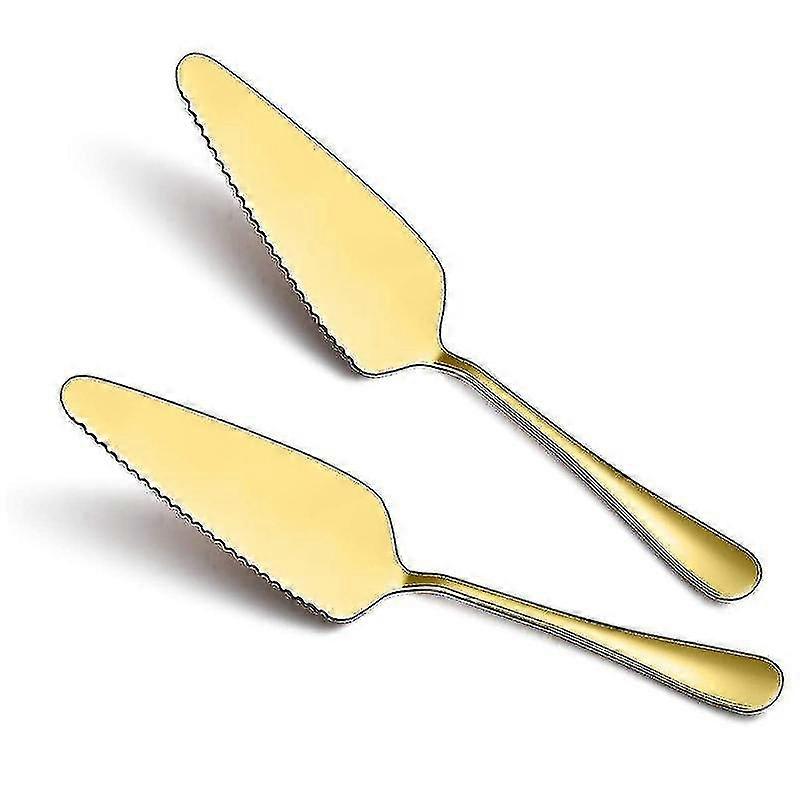 Fgao Golden Cake Pie Server, Wedding Cake Knife And Server Set,2 Pieces