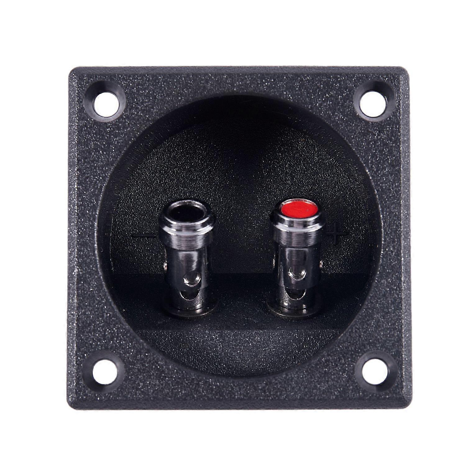 Square Shape Double Binding Post Type Speaker Box Terminal Cup Black