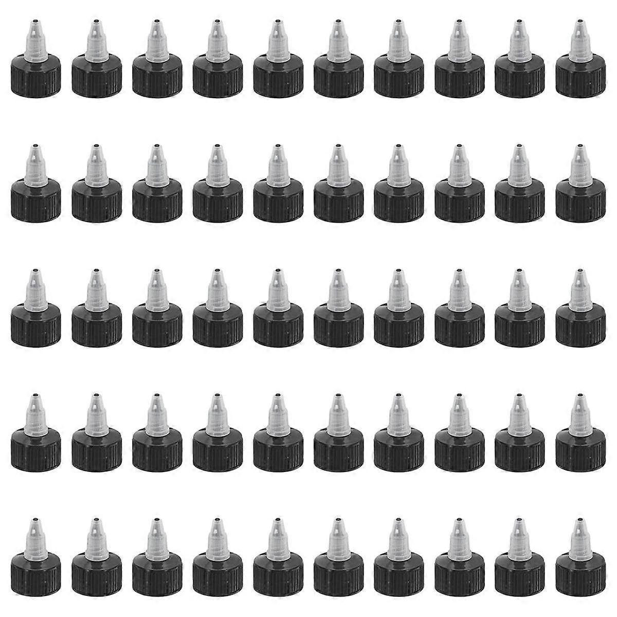 Twist Bottle Caps, 50Pcs 24-410 Squeeze Bottle Cap Replacement Caps for Water Glue Dispensing Bottl