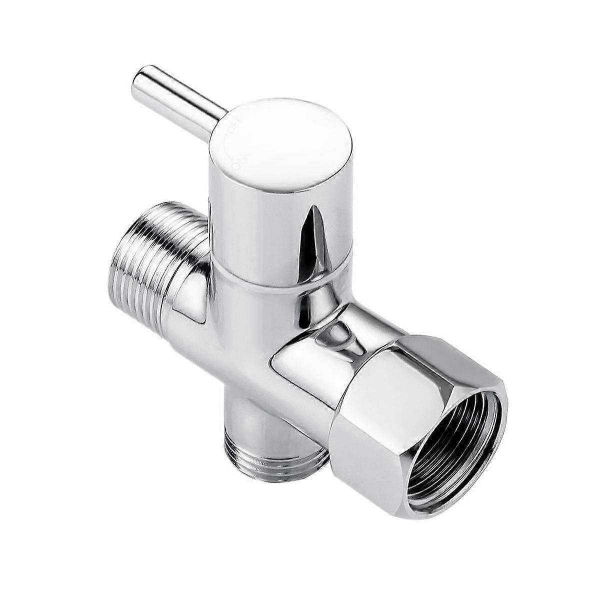 Bidet T Adapter, Brass T Adapter with Shut-Off Valve 3-Way Tee Connector 7/8In x 7/8In x G1/2 for T
