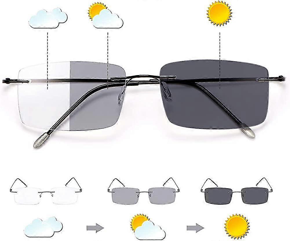 Photochromic Progressive Multifocus Transition Reading Glasses Blue Light