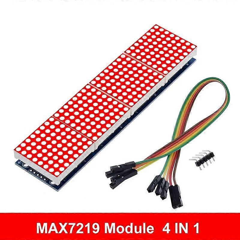 MAX7219 Dot Matrix Module Microcontroller Module Control Module Display Module 4 In One Display With 5P Line For Arduino