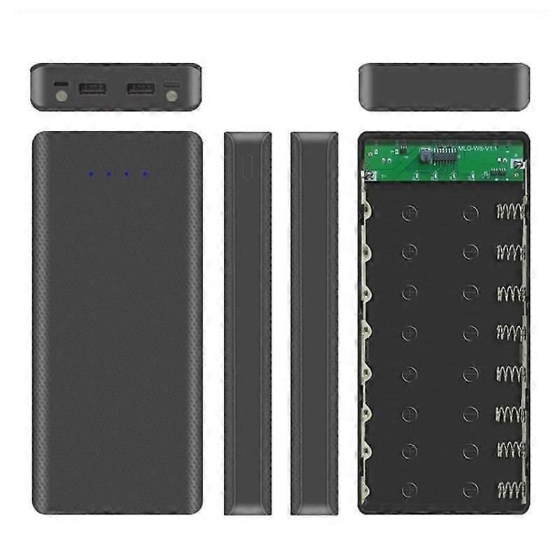 8x18650 Flashlight Battery Charger Box Power Bank Holder DIY Shell Case Dual USB 18650 Battery Shell Storage Organize