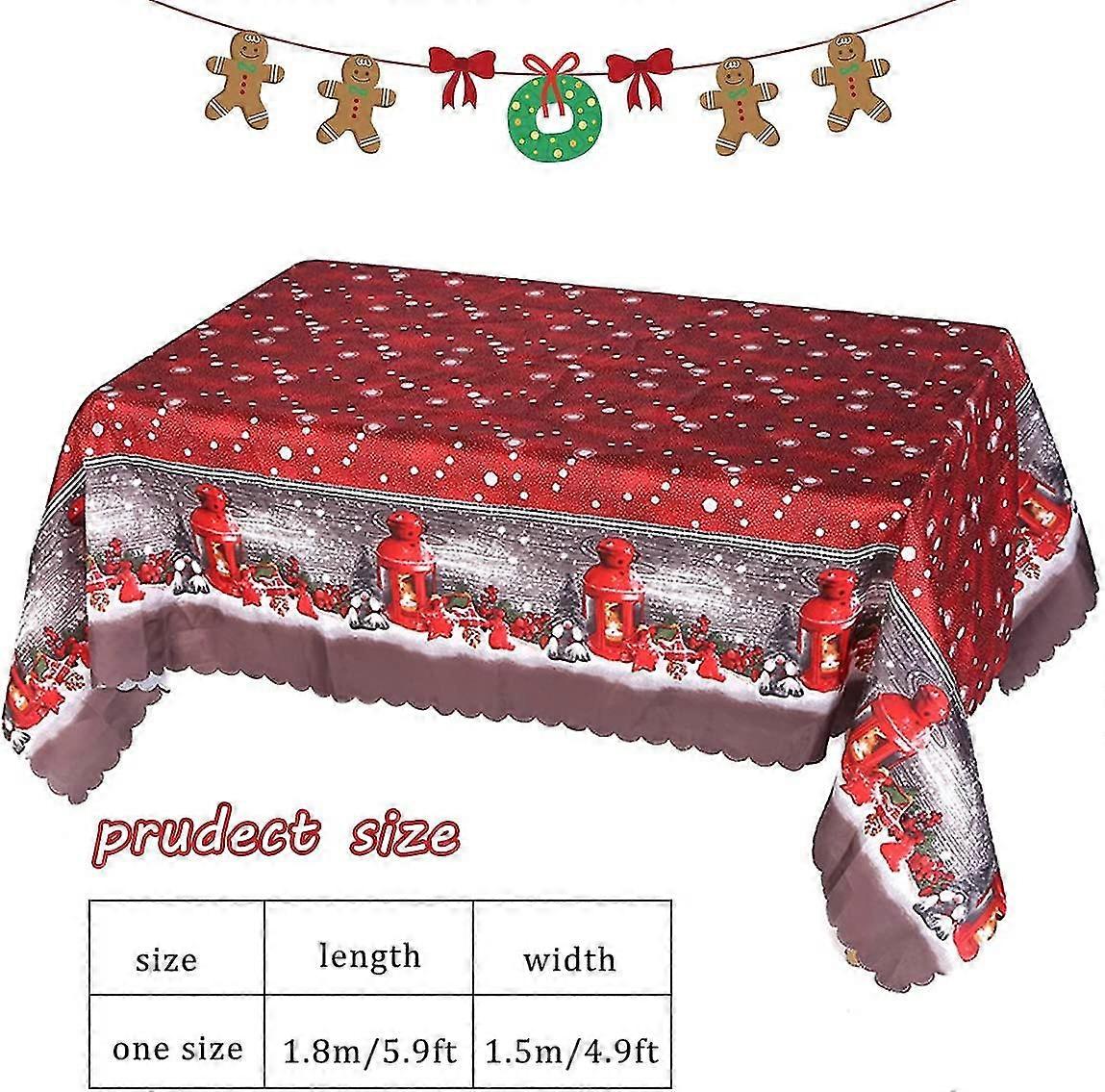 180 X 150 Cm Rectangular Christmas Table Cloth Large Washable Christmas Tablecloths Waterproof Red Xmas Table Cover Table
