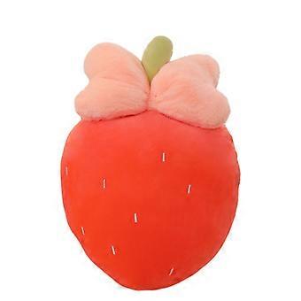 Simulated bow strawberry pillow plush toy large rag doll home furnishings