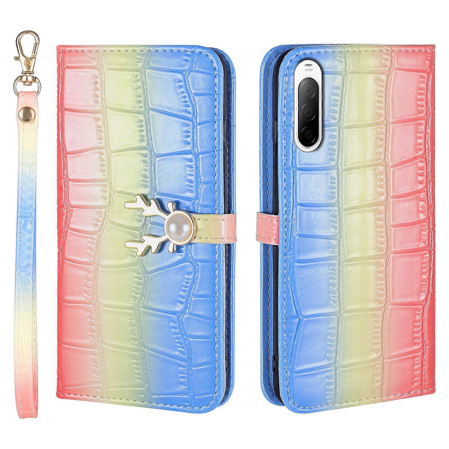 Elk Pattern Phone Case for Sony Xperoa 10 III with Card Holder, lanyard, PU Leather Material, Wallet Function, Corner Fall Protection