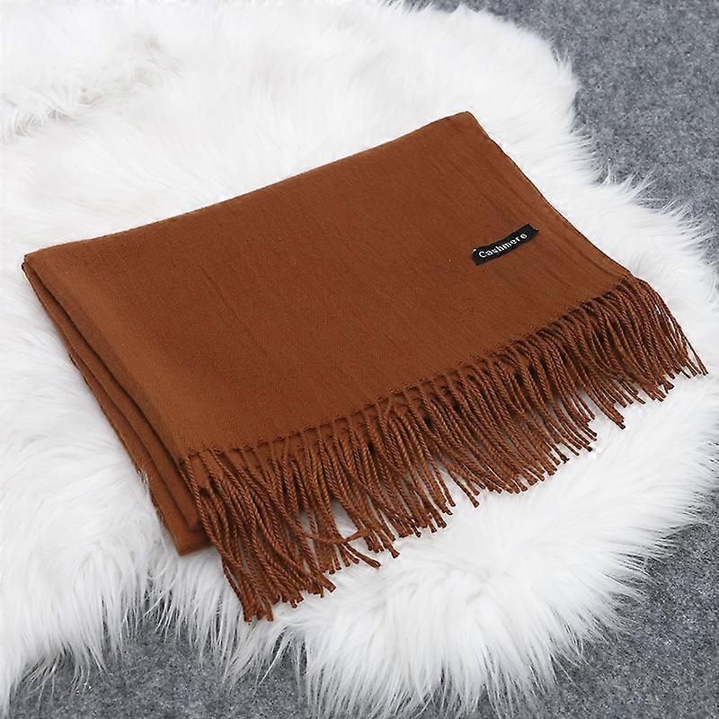 Women's Warm Long Shawl Winter Warm Large Scarf Camel